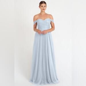 Jenny Yoo Light Blue Off-Shoulder Wedding Dress